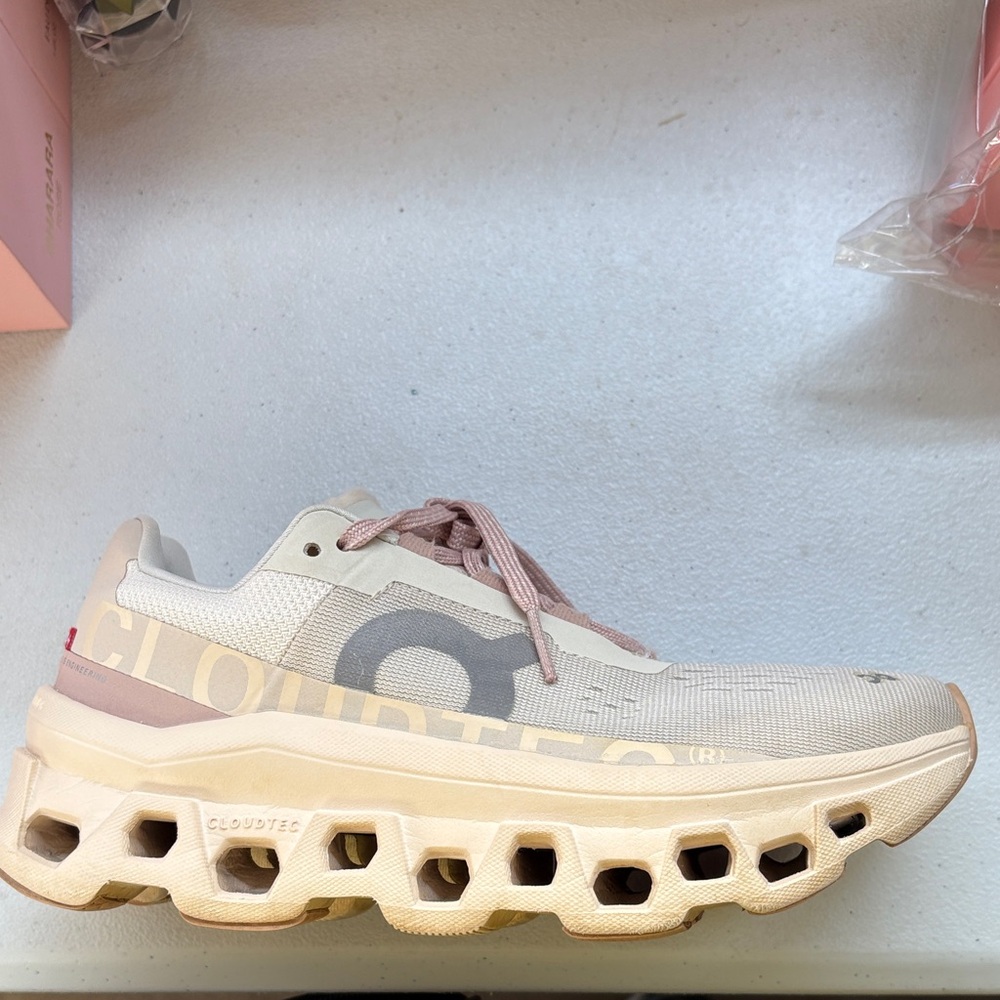 On Running Women's Cloudnova Sneaker in Cream and Pink